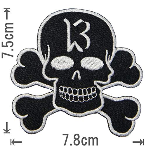 Amazon.co.jp: 刺繍 アイロン ワッペン【スカル13】髑髏 ドクロ